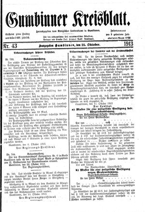 Gumbinner Kreisblatt vom 25.10.1913