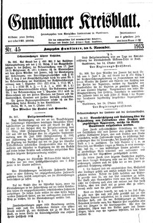 Gumbinner Kreisblatt vom 08.11.1913