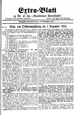 Gumbinner Kreisblatt vom 14.11.1913