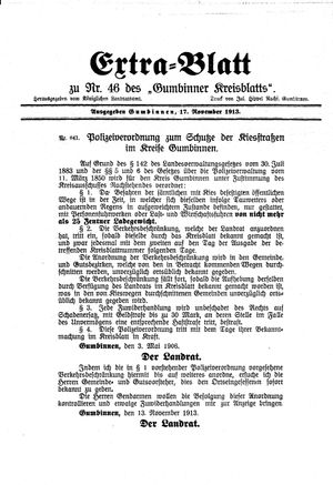 Gumbinner Kreisblatt vom 17.11.1913