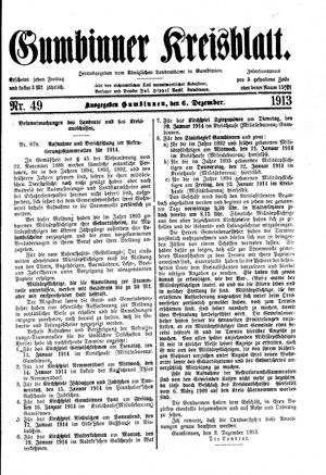 Gumbinner Kreisblatt vom 06.12.1913