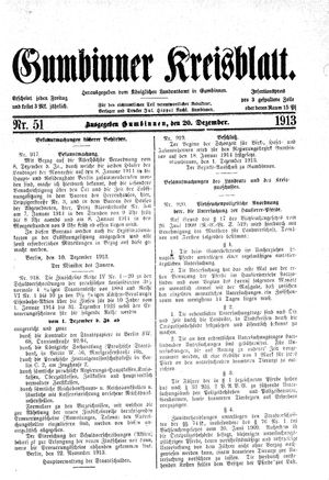 Gumbinner Kreisblatt vom 20.12.1913