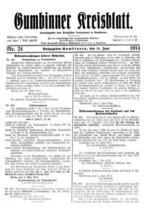 Gumbinner Kreisblatt vom 11.06.1914