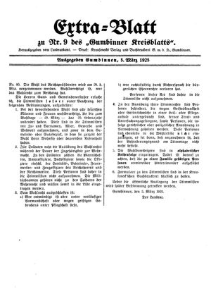 Gumbinner Kreisblatt on Mar 5, 1925