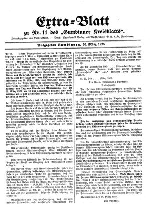Gumbinner Kreisblatt vom 20.03.1925