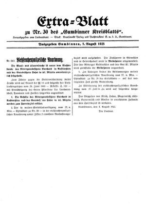 Gumbinner Kreisblatt vom 05.08.1925