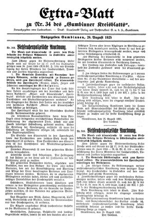 Gumbinner Kreisblatt on Aug 28, 1925