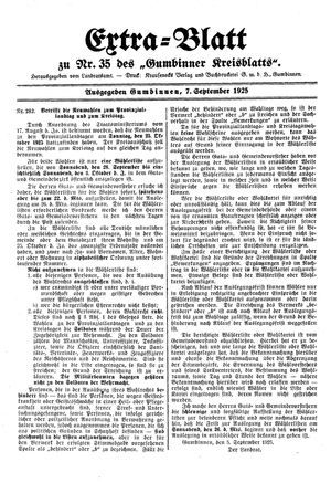 Gumbinner Kreisblatt vom 07.09.1925