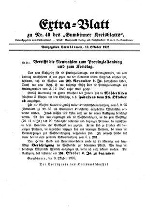 Gumbinner Kreisblatt vom 10.10.1925