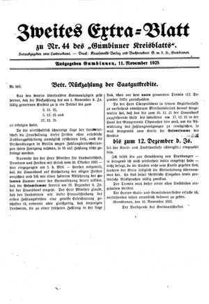 Gumbinner Kreisblatt vom 11.11.1925