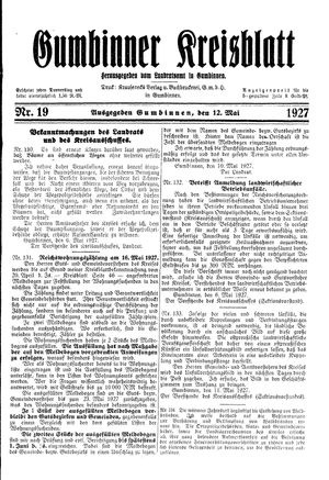 Gumbinner Kreisblatt vom 12.05.1927