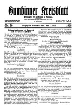 Gumbinner Kreisblatt vom 17.05.1928