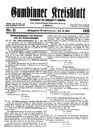Gumbinner Kreisblatt vom 24.05.1928