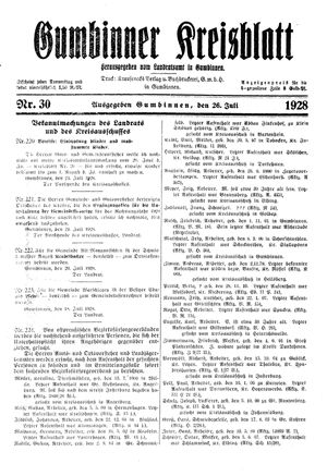 Gumbinner Kreisblatt vom 26.07.1928