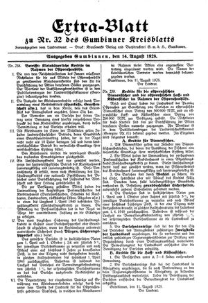 Gumbinner Kreisblatt vom 14.08.1928