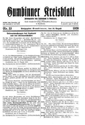 Gumbinner Kreisblatt vom 16.08.1928