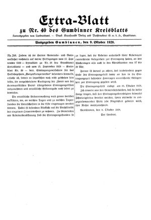 Gumbinner Kreisblatt vom 09.10.1928