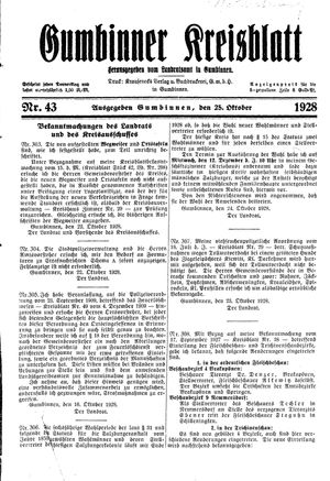 Gumbinner Kreisblatt vom 25.10.1928