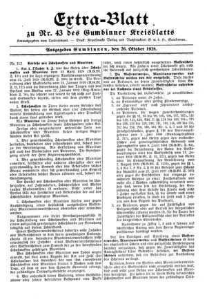 Gumbinner Kreisblatt vom 25.10.1928
