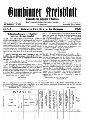 Gumbinner Kreisblatt vom 17.01.1929