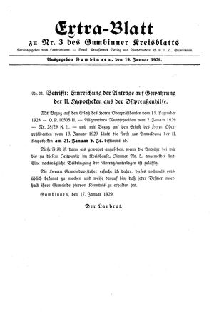 Gumbinner Kreisblatt vom 19.01.1929