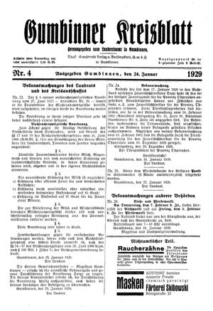 Gumbinner Kreisblatt vom 24.01.1929