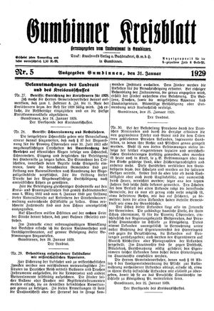 Gumbinner Kreisblatt vom 31.01.1929