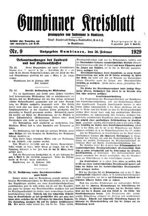 Gumbinner Kreisblatt on Feb 28, 1929
