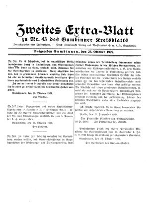 Gumbinner Kreisblatt vom 26.10.1929