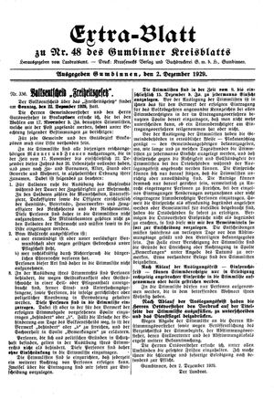 Gumbinner Kreisblatt on Dec 2, 1929
