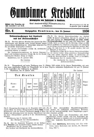 Gumbinner Kreisblatt on Jan 23, 1930