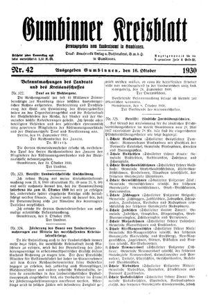 Gumbinner Kreisblatt vom 16.10.1930