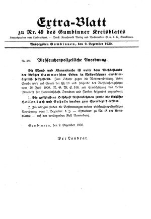 Gumbinner Kreisblatt vom 09.12.1930