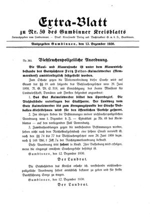 Gumbinner Kreisblatt vom 13.12.1930