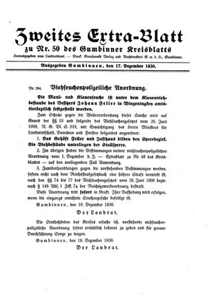 Gumbinner Kreisblatt vom 17.12.1930