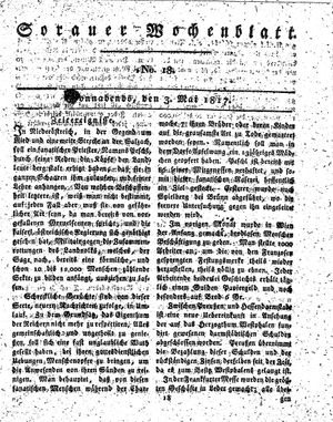 Sorauer Wochenblatt für Unterhaltung, Belehrung und Ereignisse der Gegenwart vom 03.05.1817