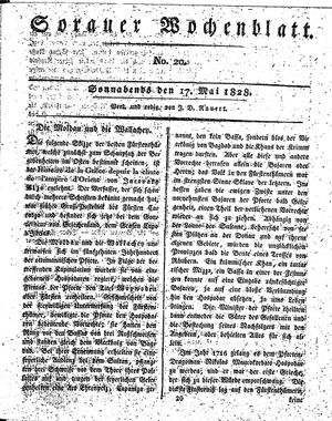 Sorauer Wochenblatt für Unterhaltung, Belehrung und Ereignisse der Gegenwart vom 17.05.1828