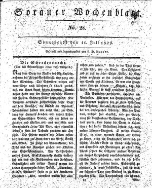 Sorauer Wochenblatt für Unterhaltung, Belehrung und Ereignisse der Gegenwart vom 11.07.1829