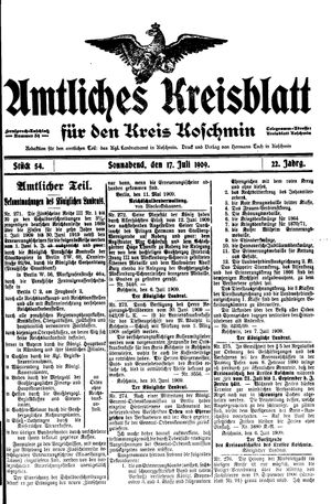 Amtliches Kreisblatt für den Kreis Koschmin vom 17.07.1909