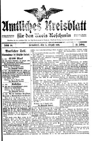 Amtliches Kreisblatt für den Kreis Koschmin vom 14.08.1909