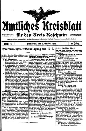 Amtliches Kreisblatt für den Kreis Koschmin vom 09.10.1909