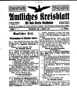 Amtliches Kreisblatt für den Kreis Koschmin vom 01.01.1910