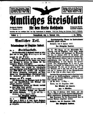 Amtliches Kreisblatt für den Kreis Koschmin vom 08.01.1910