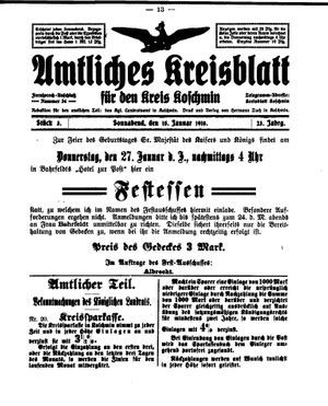 Amtliches Kreisblatt für den Kreis Koschmin on Jan 15, 1910