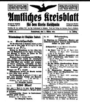 Amtliches Kreisblatt für den Kreis Koschmin vom 05.03.1910