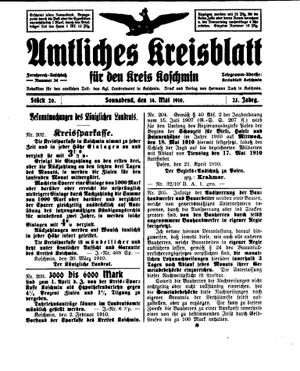 Amtliches Kreisblatt für den Kreis Koschmin vom 14.05.1910