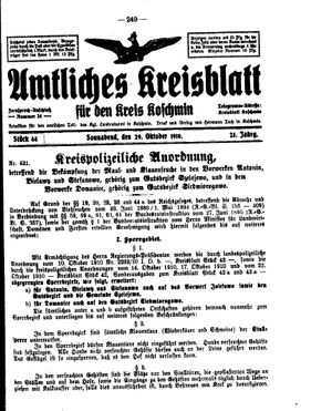 Amtliches Kreisblatt für den Kreis Koschmin on Oct 29, 1910