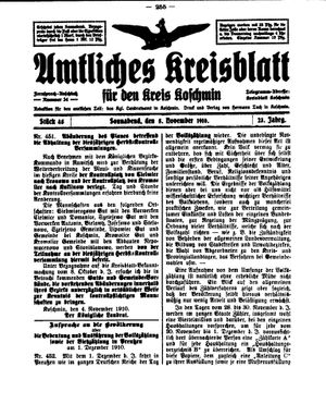 Amtliches Kreisblatt für den Kreis Koschmin vom 05.11.1910
