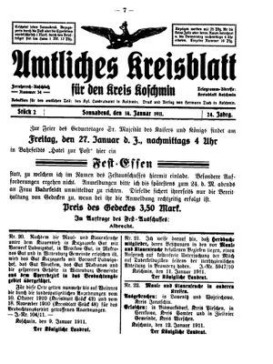 Amtliches Kreisblatt für den Kreis Koschmin on Jan 14, 1911