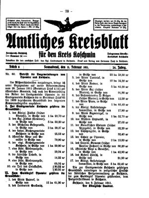 Amtliches Kreisblatt für den Kreis Koschmin vom 11.02.1911